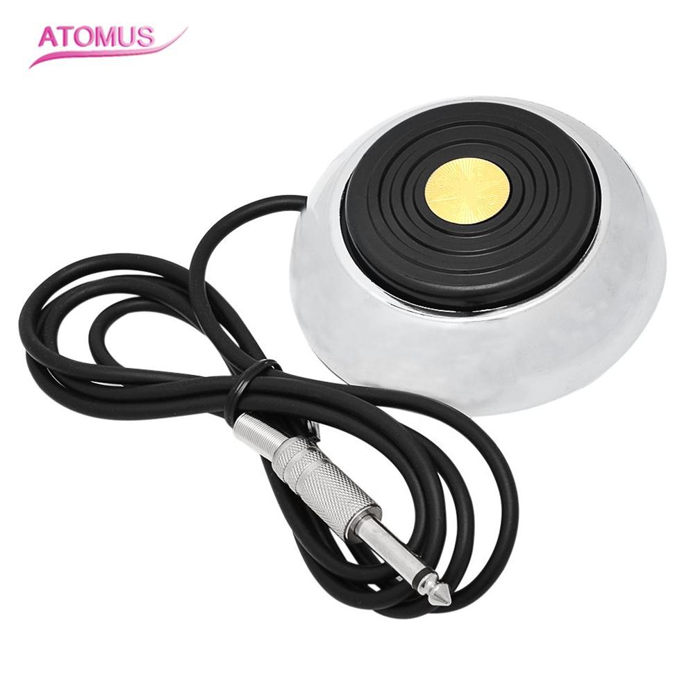 

Stainless Steel Round Tattoo Foot Switch Gem Tattoo Accesories Foot Pedal For Tattoo Machine Power Supply250V