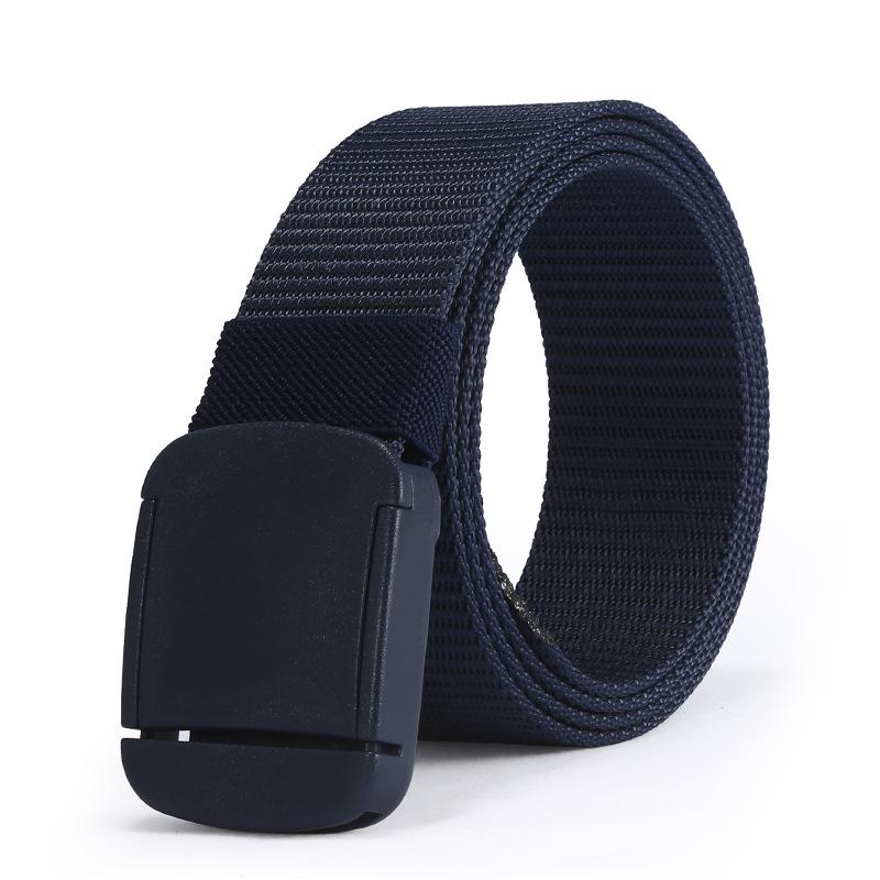 

Belts Men Leather Belt Unisex Canvas Woven With Metal-free Nylon For Security Check Military, Black