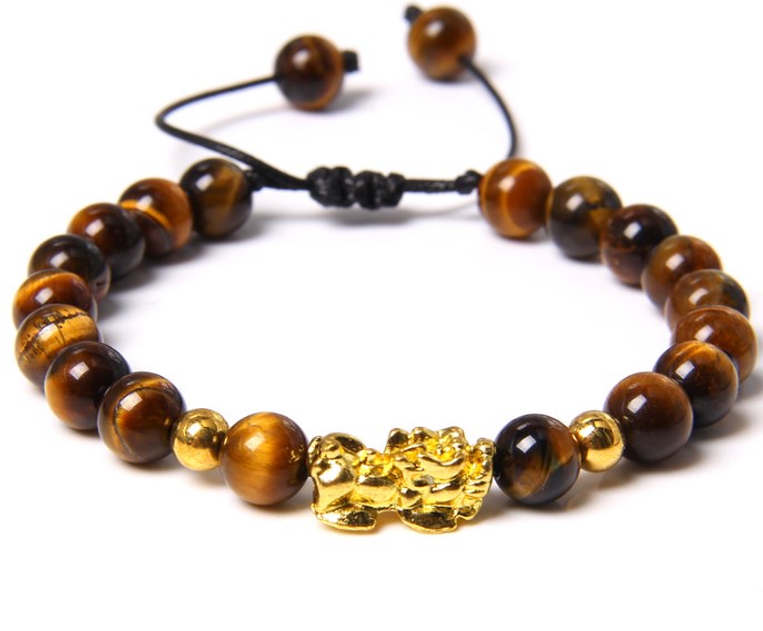 

8mm Fashion brave troops red black yellow six characters Natural Stone Beads Bracelet for Women Men Yoga Energy Balance Jewelry srg2g