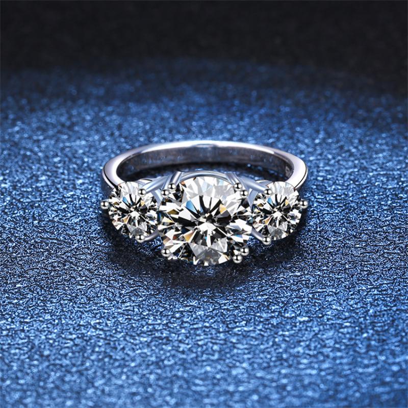 

Cluster Rings Sherich Real Moissanite Full Diamond Sparkling 2CT Ring 925 Sterling Silver Women High Jewelry Girls Anniversary GiftCluster