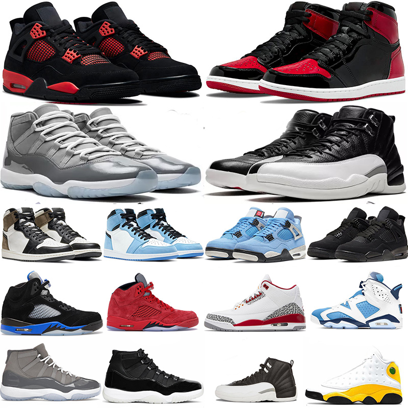 

Men Basketball Shoes Jumpman 4 4s Red Thunder 1s Bred Patient 5s Racer Blue 6S UNC British Khaki 11s Cool Grey 12s playoffs 13s Universite Gold Sports Sneakers, 10