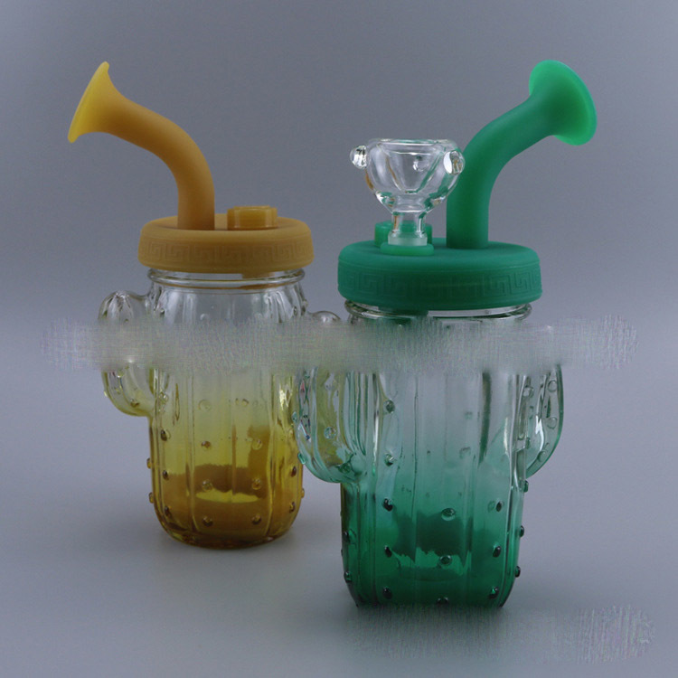 

8.4" new hookahs glass bong silicone water pipe bongs cactus pipes cross-border hot tobacco accessories