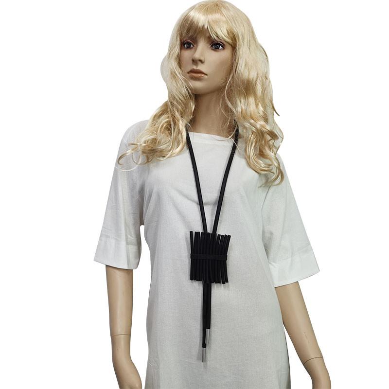 

Pendant Necklaces YD&YDBZ Patchwork Black Rubber Rope Necklace For Ladies Punk Style Sweater Chain Long Unique Gothic Clothing Accesorie