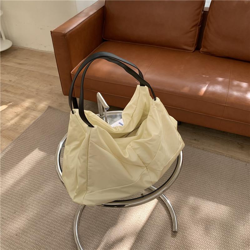 

Shoulder Bags Nylon Women's Tote Large-capacity Women Handbag Solid Underarm For Female 2022 Big Shopping Bag Bolsa FemininaShoulder, Black