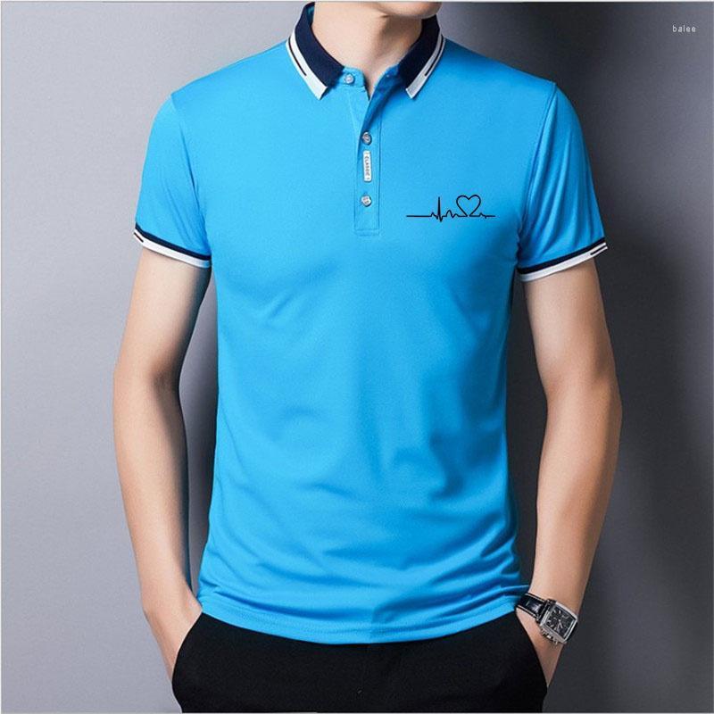 

Men's Polos 2022Fashion Design Short-sleeved Sportswear Men's Shirt Lapel Casual Logo Clothing Slim TopMen's Men'sMen's