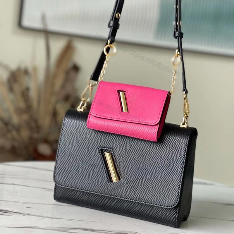 

Women Shoulder Composite Bags Twist Lock Mother Son Flip Gemini Totes 2 in 1 Handbags Spring City totes crossbody Grain Leather Gift Bag with Original Box 23cm L290, Contact us for additional options