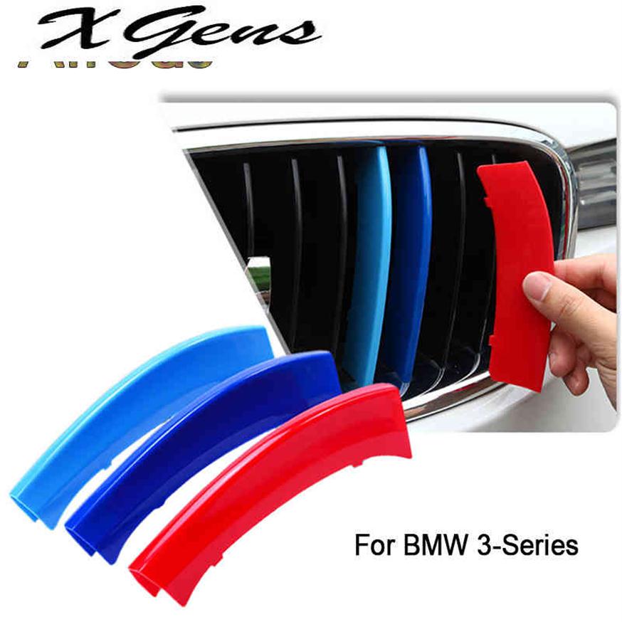 

3pcs For BMW 3-Series E46 E90 F30 F34 E92 E93 3 Series Motorsport Power M Performance Car Front Grille Trim Strips Cover252d, Other