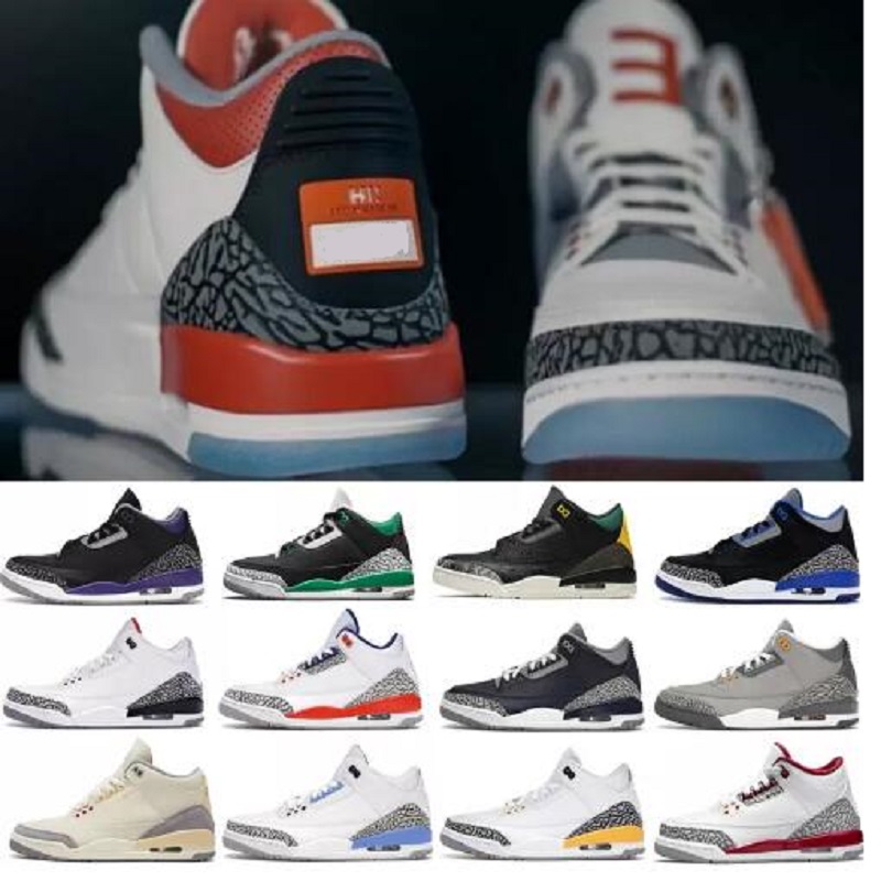 

men basketball shoes shoe 3s UNC Pine Green Free Throw Line Black Cement Varsity Royal outdoor mens sports sneaker, # 31