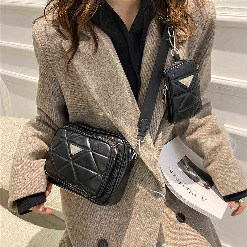 

Top Designer Women' Bag casual piece wide strap one backpack flip texture rhombicHigh