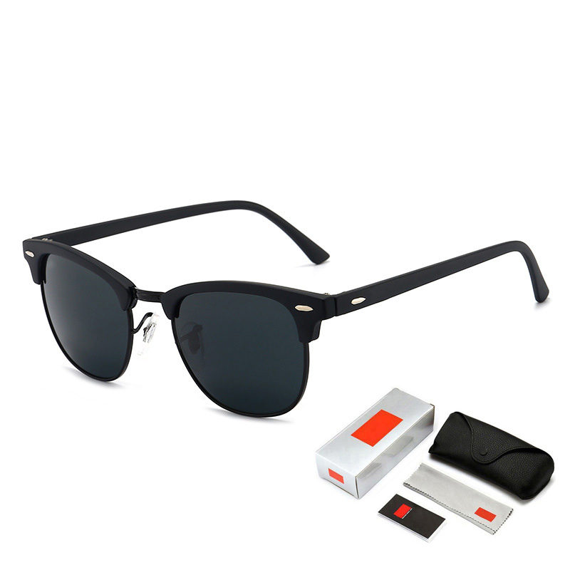 3016 Clubmasters Vintage Semi-rimless Ray Brand Designer Sunglasses Femme / Men Ban Classic Retro Oculos de Sol Gafas UV400