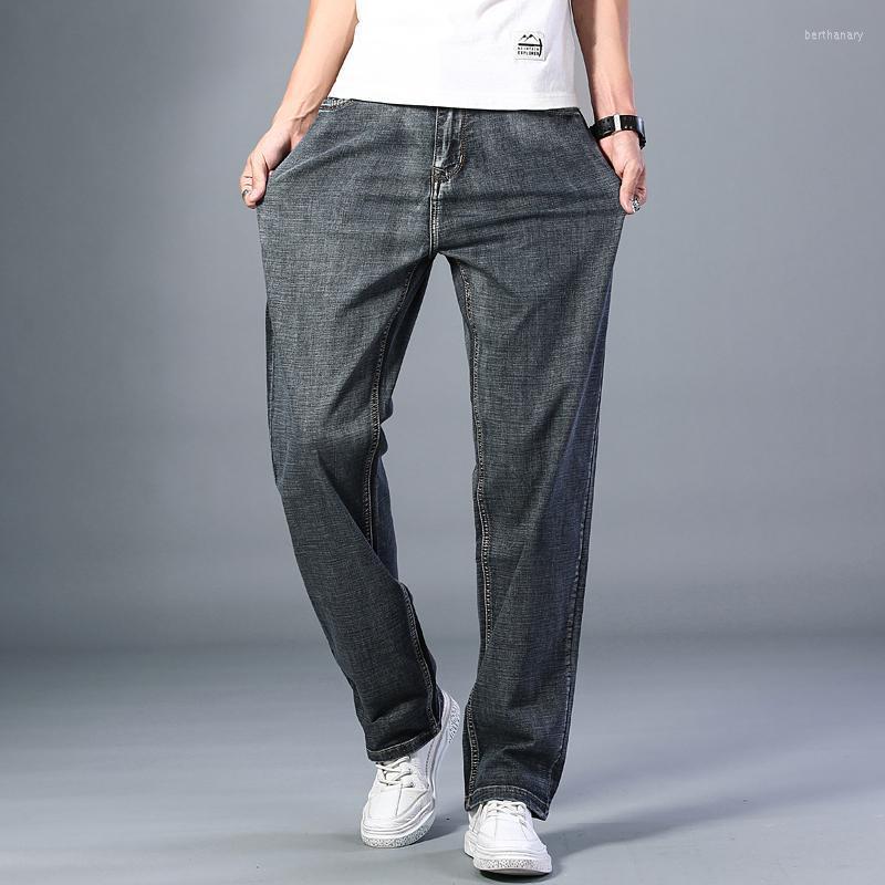

Men's Jeans Men's Thin Straight Leg Loose 2022 Summer Classic Style Advanced Stretch Pants Male BrandMen's Bert22, 046 grey