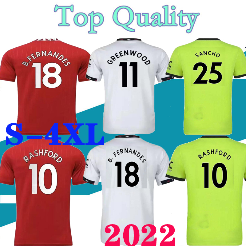 

S-4XL 22 23 SANCHO SHAW Cavani soccer jerseys Fans Player version BRUNO FERNANDES POGBA RASHFORD football shirt 2022 2023 man kids kit, 22/23 home kits