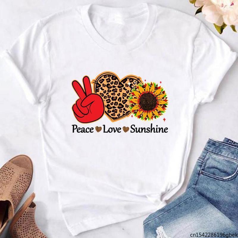 

Women's T-Shirt Sunflower Life Painting Print Short Sleeve Tshirt Women Summer Fashion O-Neck Female Top Ladies, Black