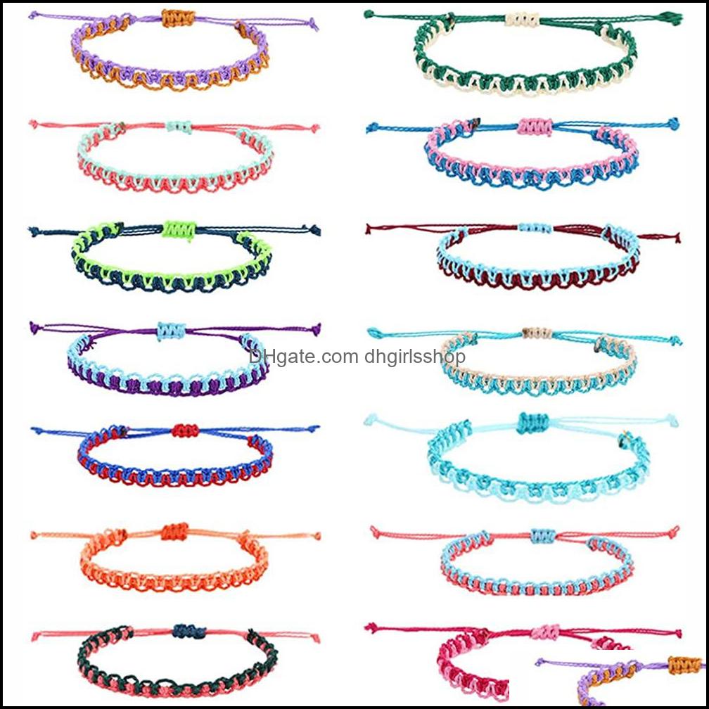 

Link Chain Bracelets Jewelry 12Pcs Handmade Braided Women Summer String Bracelet Girl Adjustable Link Friendship Jewe Dhoyw