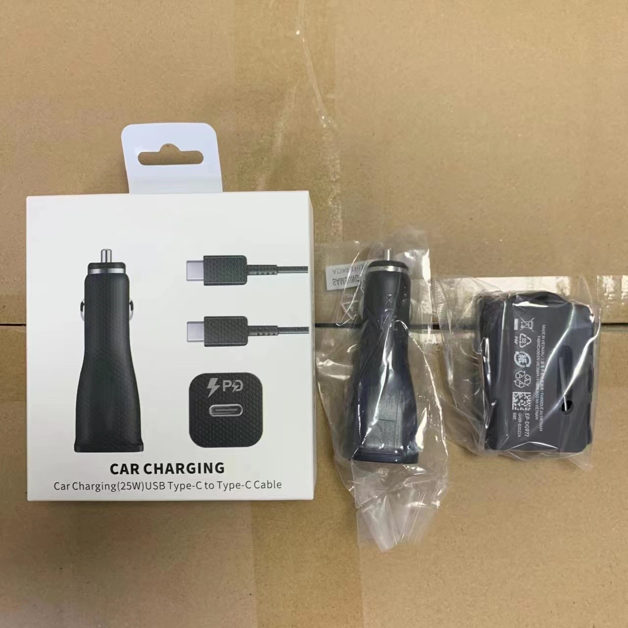 

oem quality 25w pd Car Charger Adapter super fast charging type c ports Bullet quick adaptive car sockets for Samsung s22 note10 with retail packaging box