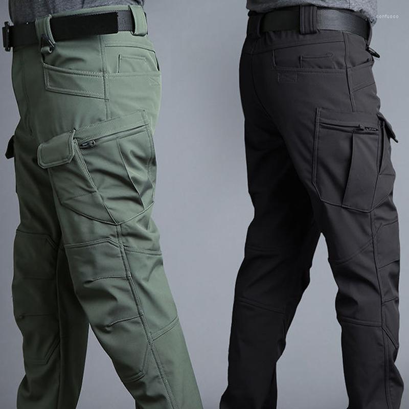 

Hunting Pants Men Army Tactical Windproof Waterproof Fishing Camping Climbing Cycling Skiing Sport Pant US Military Softshell TrousersHuntin, Green no velvet