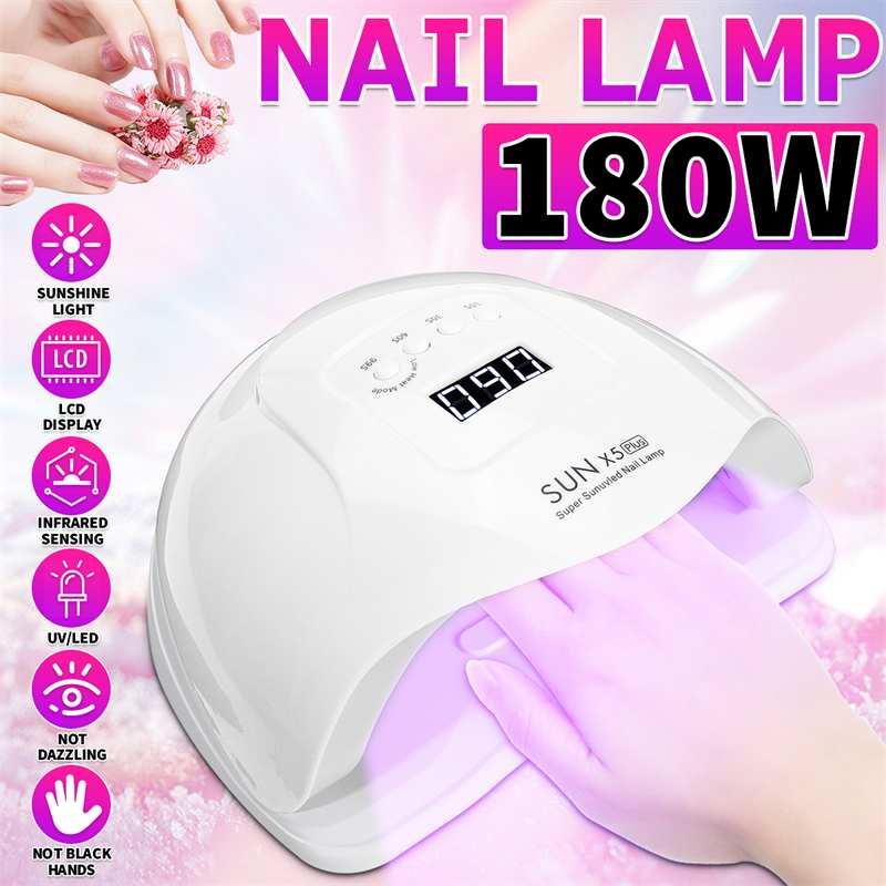 

Nail Dryers SUN X5 180W 36Led Lights Dryer Uv Lamp Curing Polish Gel Ice Pofession Varnish Auto Sensor Art Manicure Tool, Pink