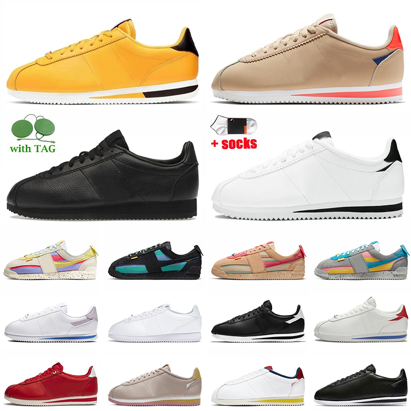 

Designer Platform Sneakers Running Shoes Union LA X Cortez Classic Leather Black White Light Bone Smoke Grey Sesame Lemon Frost Blue Purple Womens Mens Trainers, C14 36-44