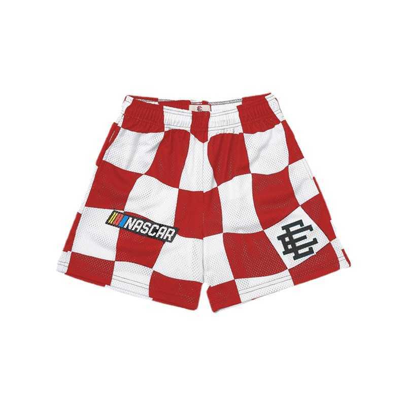

Summer 2022 American Fashion Brand Ee Shorts Black White Checkerboard Color Matching Men's Running Leisure Street Hip Hop Large Men Women, Black and white checkerboard