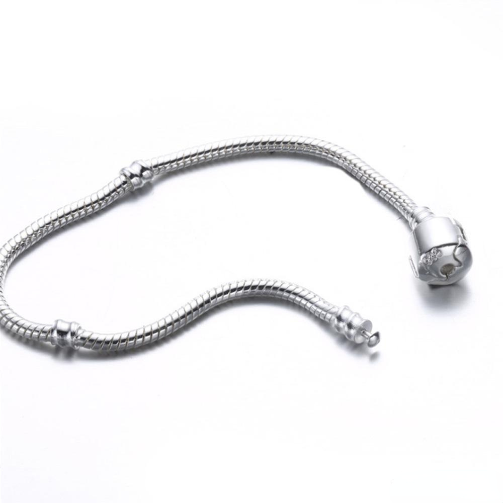 

Bracelets Drop Shipping Silver Plated Women Snake Chain Charm Beads For Beads Bangle Bracelet Children Gift