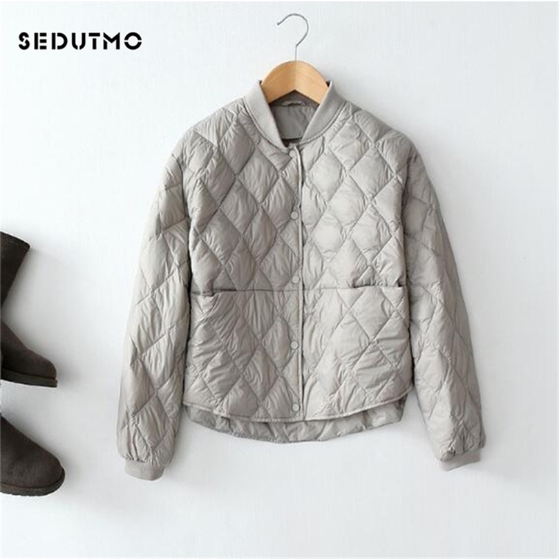 

SEDUTMO Winter Ultra Light Duck Down Coat Womens Down Jackets Short Black Puffer Jacket Oversize Autumn Parkas ED475 201214