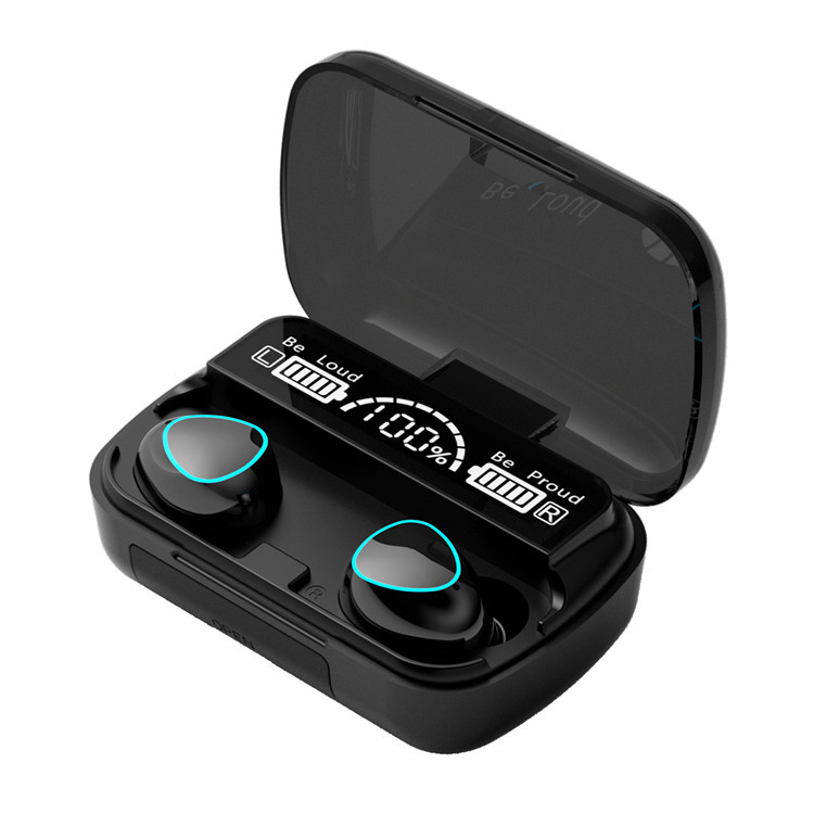 

M10 TWS Bluetooth 5.1 Earphones 3500mAh Charging Box Wireless Headphone 9D Stereo Sports Waterproof Earbuds Headsets With Microphone, Black