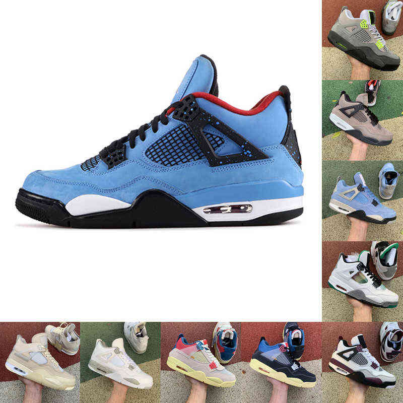 

University Blue 4 jordam 4s Jumpman mens Basketball Shoes purple black cat bred fire red cactus jack White cement men women sneakers