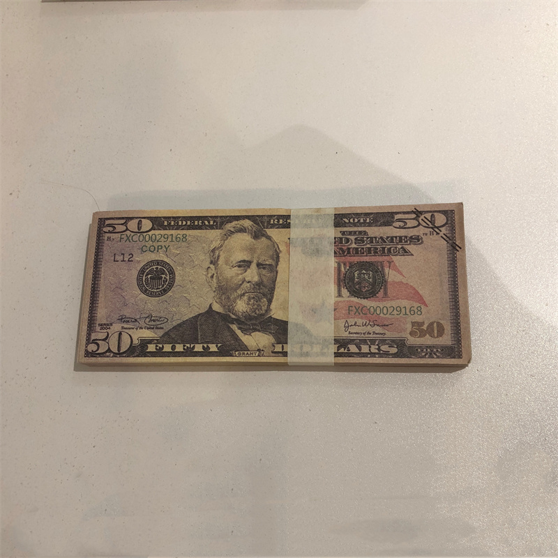 

50% size Movie Prop Money Toy Party Supplies Coin Copy Full Print 2 Sided 2000 fake Dollar Sets for Kids Birthday Present Music Videos TV Teaching