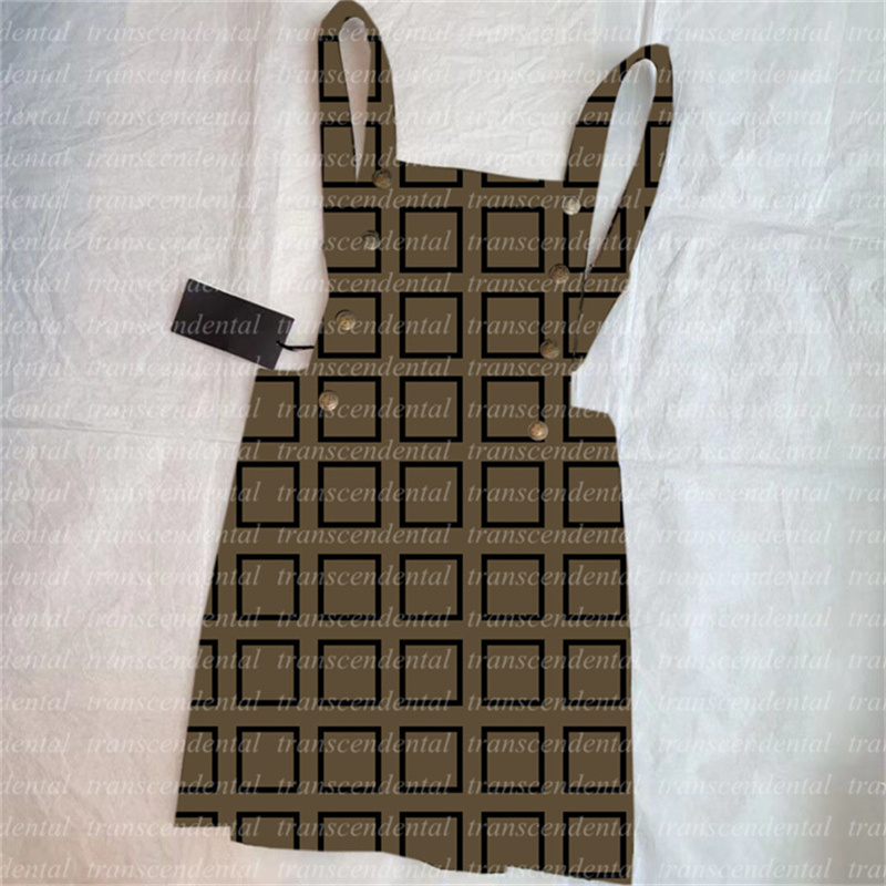 

Hot Cotton Women Braces Skirt Letter Print Gril' High-waisted A-line Skirts Short Letter Printed Fashion and Leisure Classic Brown With Belt, The extra freight