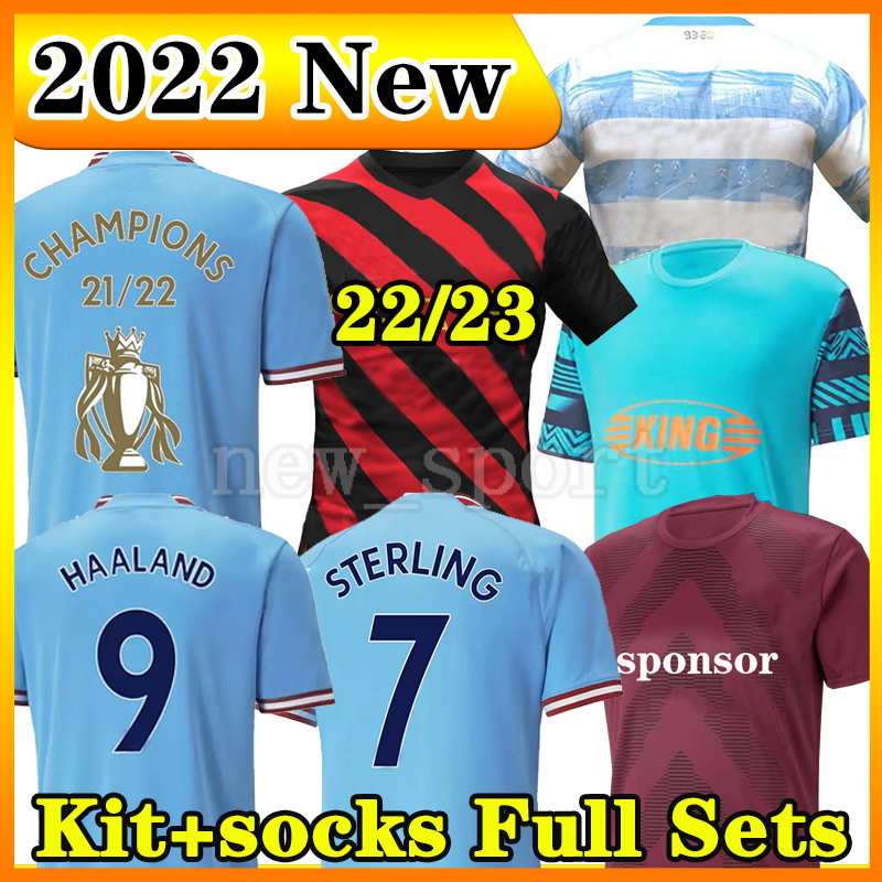 

22 23 HAALAND #9 GREALISH STERLING MAHREZ DE BRUYNE soccer jerseys Anniversary MAN FODEN GUNDOGAN 2022 2023 FERRAN BRUYNE Football shirts men kids Kits sock Full sets, 22 23 special player