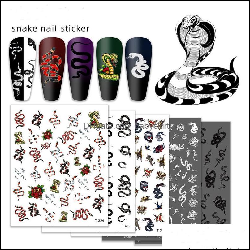 

Stickers Decals Nail Art Salon Health Beauty Mti Colors Snake Design Self Adhesive 3D Nails Sticker Acrylic Manicure Tips Decorations Drop, Randomly sended or remark for us