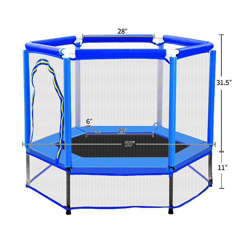 

Toddlers beds Trampoline with Safety Enclosure Net and Balls Indoor Outdoor Mini Trampoline for Kids
