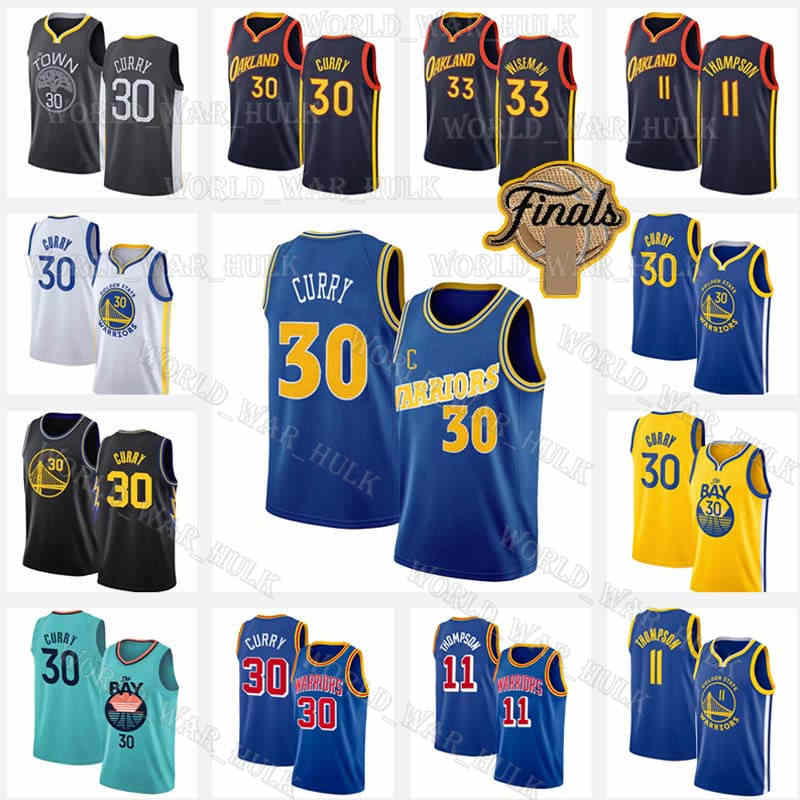 

Stephen Curry Golden State''Warriors''Basketball Jersey 11 30 Klay Thompson Jerseys Mens 75th James Wiseman Anniversary Stitched Embroidery 33 2022, Jersey+2022 patch