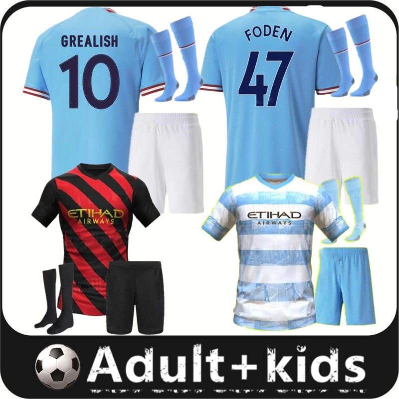 

22 23 HAALAND GREALISH soccer jersey G.JESUS STERLING FERRAN DE BRUYNE FODEN MANS CITIES 2022 2023 MAHREZ football shirt men kids socks Agueroooo 93 20 Anniversary