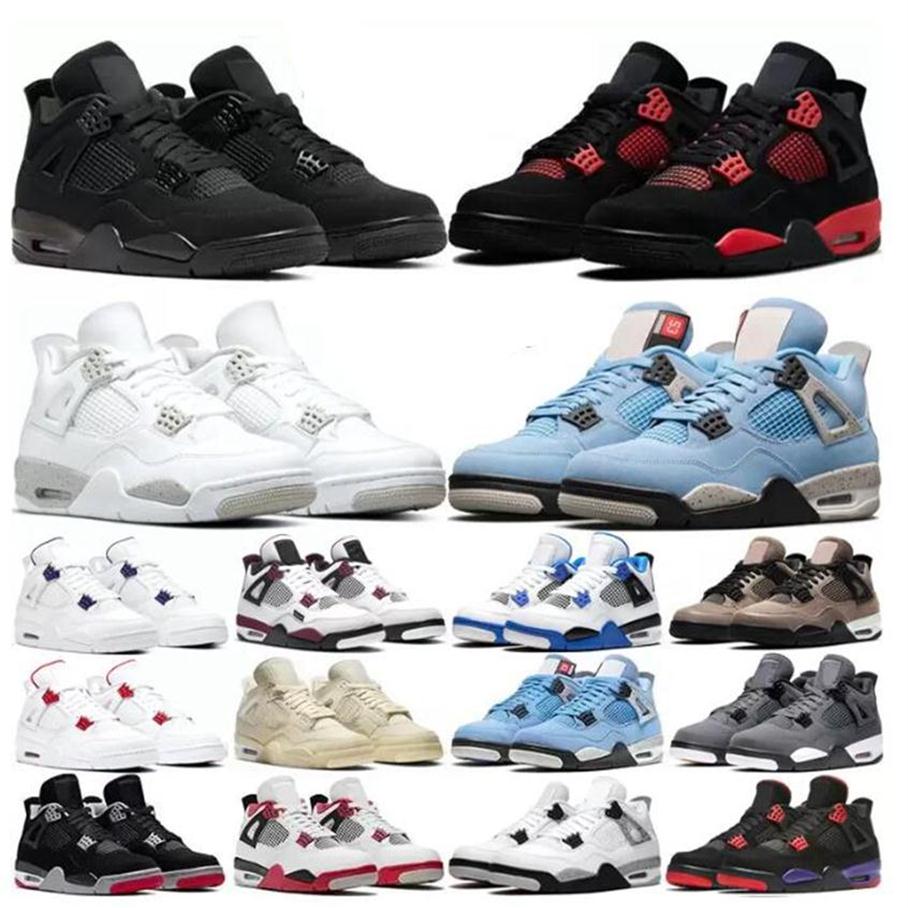 

Mens Black Cat 4s Basketball Shoes Jumpman 4 Red Thunder Sail White Oreo Pure Money University Blue What The Bred Cool Grey Sports260a