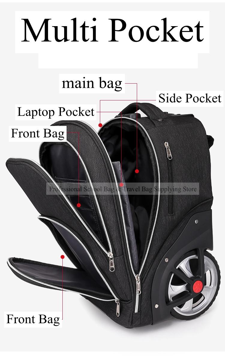 

School Bags Children Rolling Backpack Luggage Trolley Bag With Wheels For College Teenagers Travel Large, Refer to photo