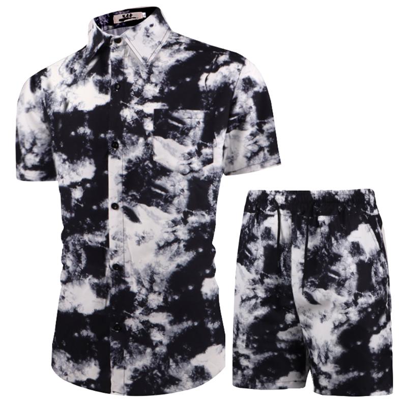 

Men's Tracksuits Piece Set Men Beach Clothes Aloha Shirt Hawaiian Shirts Mens Floral Printed Holiday Wear Outfits Shorts 2022