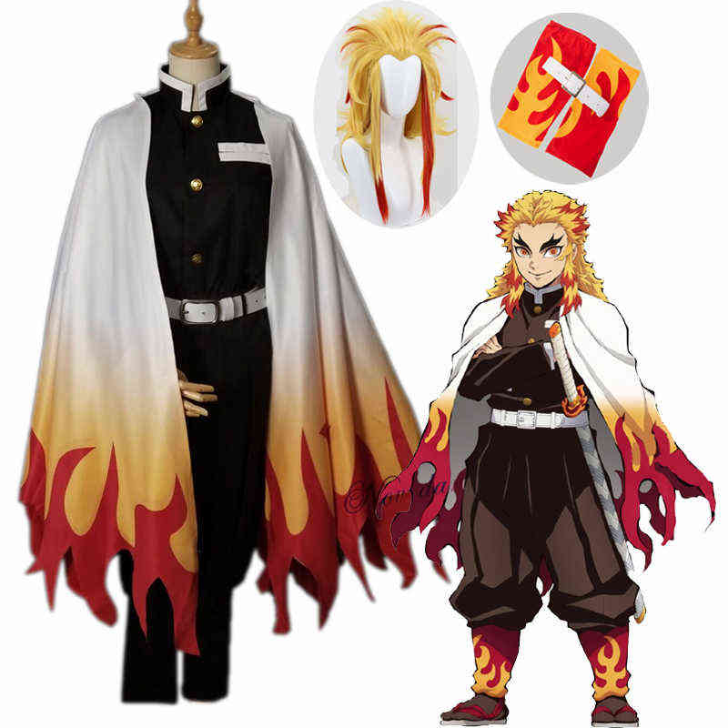 

Rengoku Kyoujurou Cosplay Anime Demon Slayer Cosplay Costume Kimono Kimetsu no Yaiba Cosplay Uniforms Wig AA220324