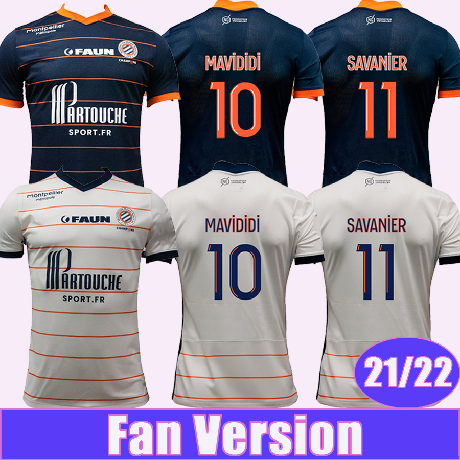 

21 22 Montpellier HSC SAVANIER MOLLET Men Soccer Jerseys WAHI CHOTARD MAVIDIDI RISTIC Home Away Shirt Short Sleeves Adult Uniforms, Qm6312 21 22 home no patch