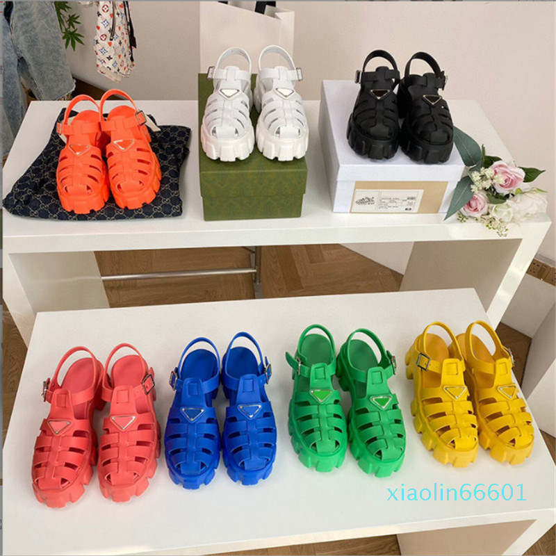 

Fashion-Designer Sandals Foam Rubber Sandal Womens Chunky-Sole Fisherman Platform Slides Slippers Retro Beach Loafers Round Toe Sandals, Yellow