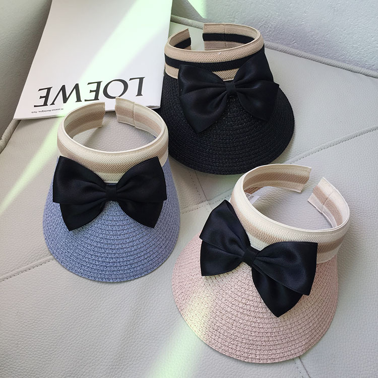 

Fashion Children bowknot Sun cap Baby Girls butterfly princess Sun Shade lovely Wide Brim Hats summer kids beach visor caps B326, Blue