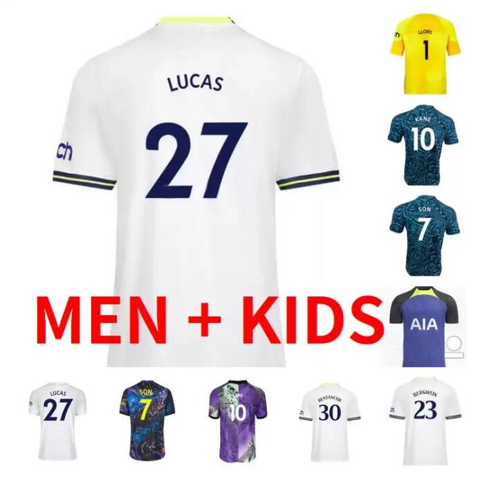 

KANE 22 23 SON BERGWIJN Soccer Jersey 2022 2023 Tottenham Football shirt third LUCAS HOjbjerg Loris Tottenham ROMERO BRYAN KULUSEVSKI BENTANCUR TOTTEN Men KIDS kit, 10