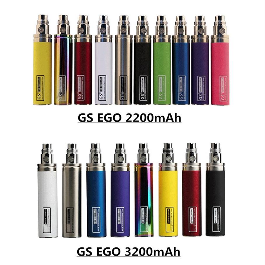

Original GS Ego III 3200mAh & II 2200mAh Kgo One Week Vapor Battery Electronic E Cigarette Evod VV Vision Spinner for Vape 510 Car190E
