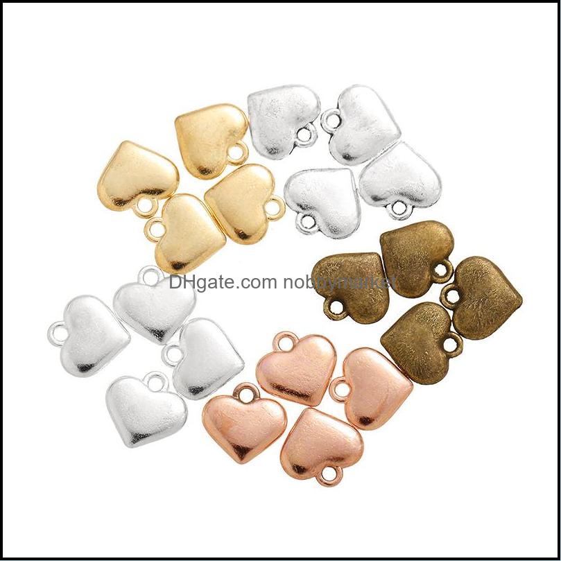 

30Pcs Gold Color Hearts Charms Necklace Pendant Bracelet Jewelry Making Handmade Crafts Diy Supplies 11*12Mm A21 Drop Delivery 2021 Findings