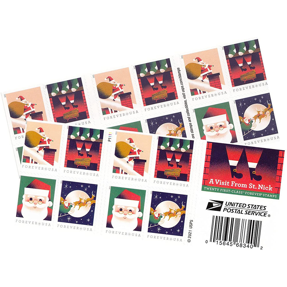 Forever US First Class Postage Christmas Tradition Celebration Christmas Carols Sparkling Holidays Holiday Wreaths Nature Fresh 100pcs/set-image-762624588