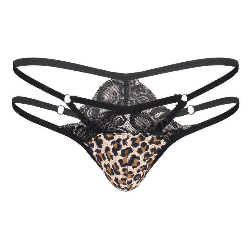 Men&#039;s Swimwear Mens Lingerie Sissy Thongs Panties Sheer Lace Bulge Pouch G-string Low Rise Strappy T-back Thong Crossdress UnderwearMen&#039-image-774437167