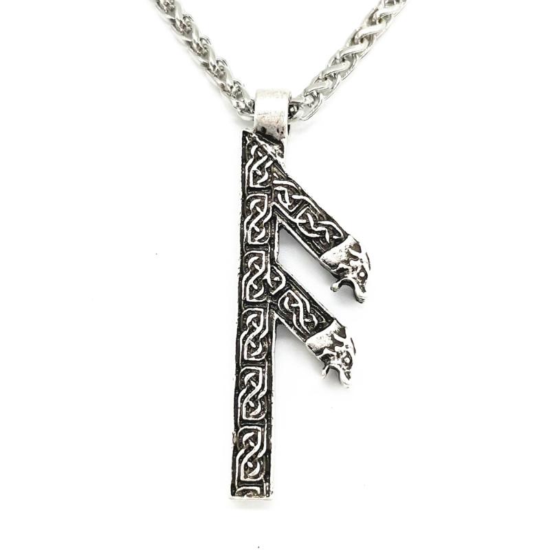 

Pendant Necklaces Double Sides Viking Wolf Amulet Norse God Odin Ansuz Runes Jewelry Vintage Necklace Men TalismanPendant