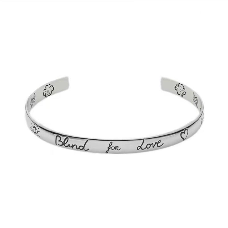 

Woman Designer Bangle Open Bracelet Man Bracelets Blind Love Bangles Jewelry Sliver Color3000