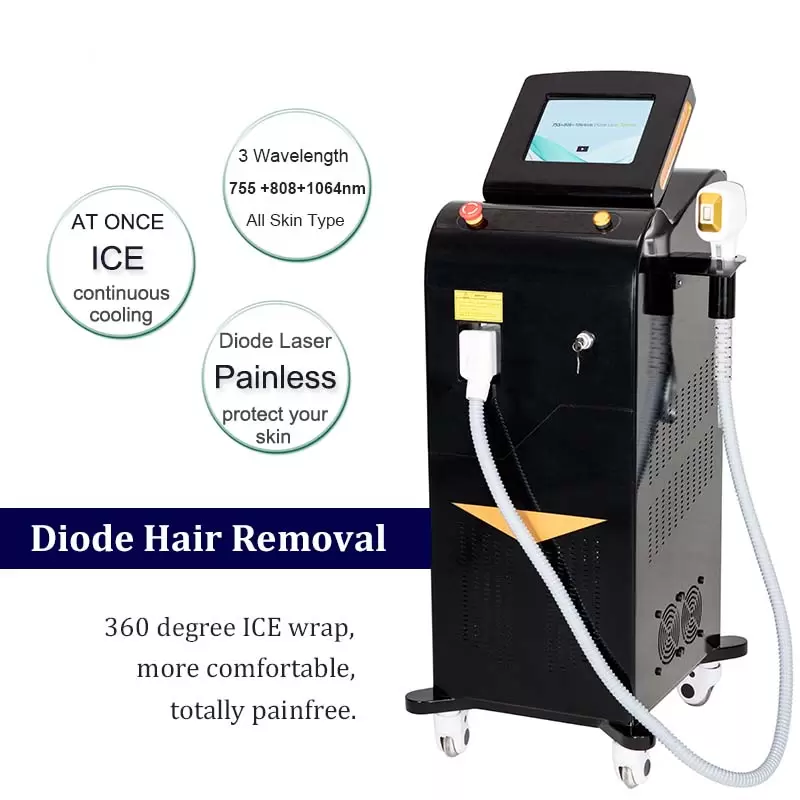 Professional Alma diode laser hair removal machine 3 wavelength 808nm 755nm 1064nm Trio Lazer alexandrite remove hairs Platinum ICE Equipment