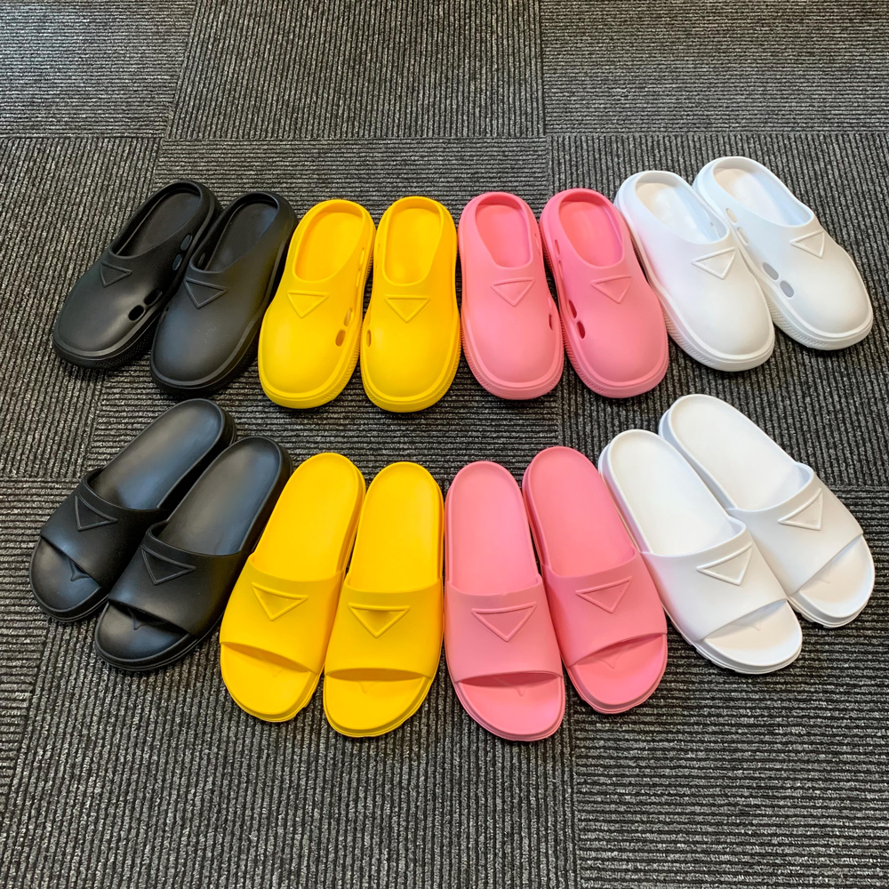 

Foam rubber mules Slippers Couples slipper Beach shoes Scuffs versatile design Sandals Loafers Miller shoes Upper with heat-sealed with box Size 35-45
